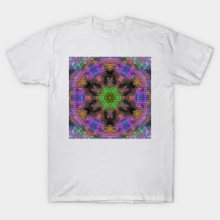 Weave Mandala Green Pink and Blue T-Shirt